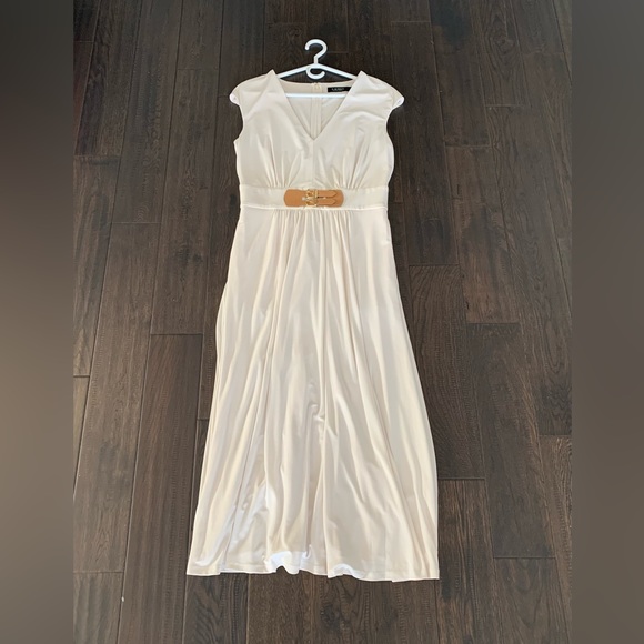 RALPH LAUREN size 10 cream/ivory long dress - Picture 1 of 5